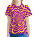 Yellow Splashing Moving Optical Illusion Women's Polo Shirt