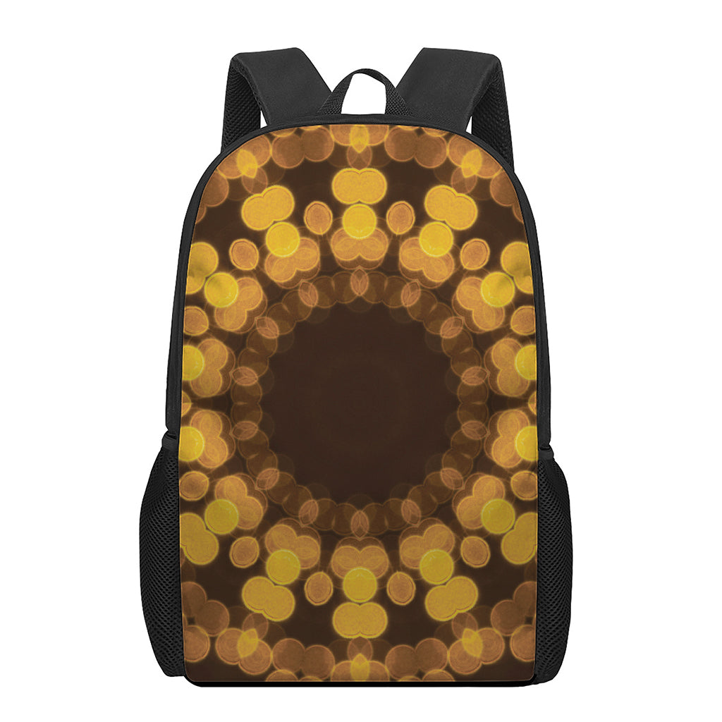 Yellow Spot Kaleidoscope Print 17 Inch Backpack