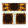 Yellow Spot Kaleidoscope Print 3 Piece Kitchen Curtains
