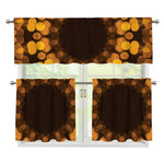 Yellow Spot Kaleidoscope Print 3 Piece Kitchen Curtains