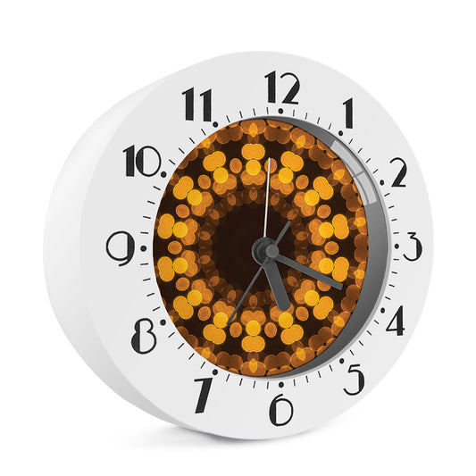 Yellow Spot Kaleidoscope Print Alarm Clock