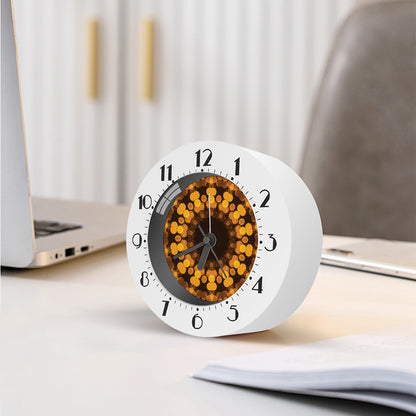 Yellow Spot Kaleidoscope Print Alarm Clock