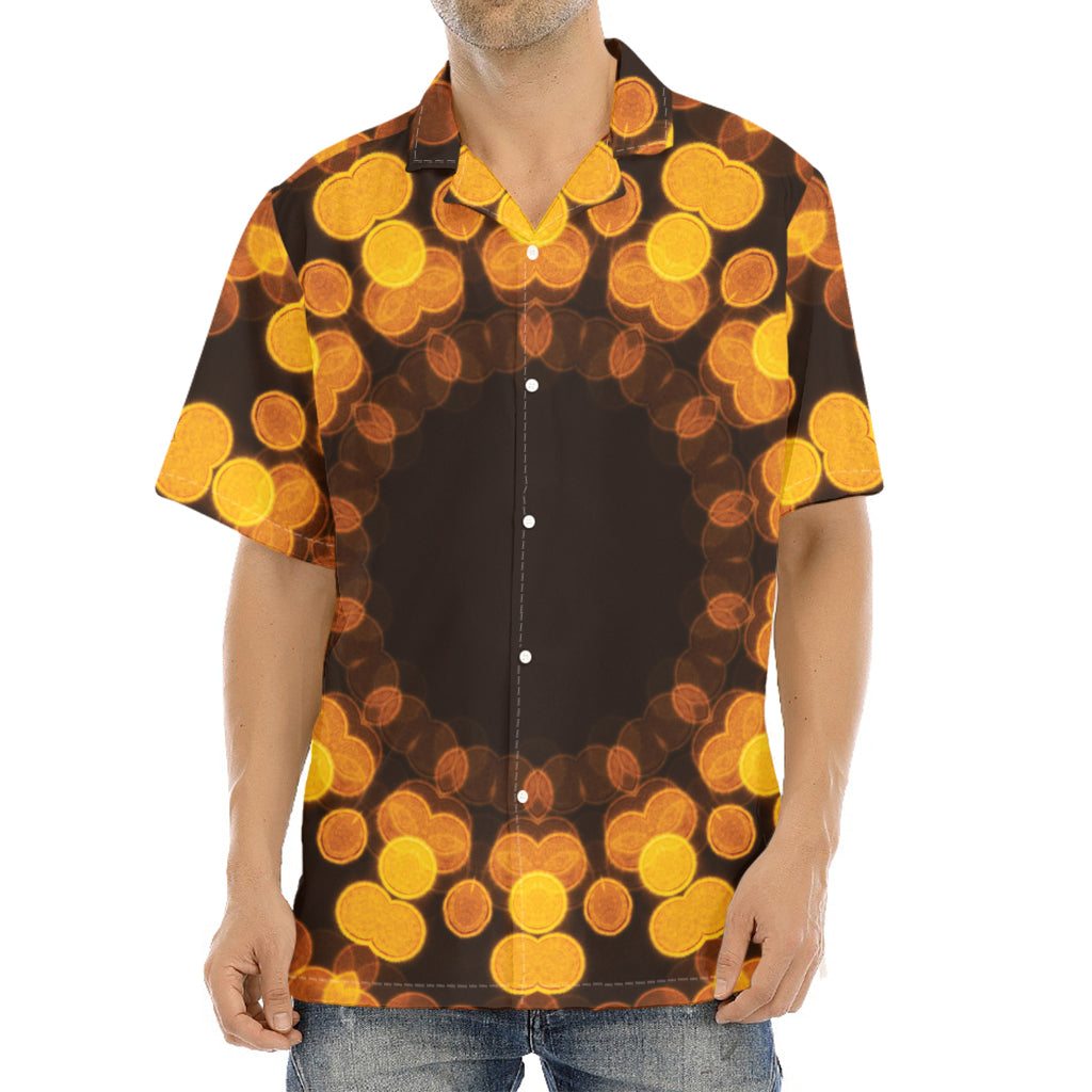 Yellow Spot Kaleidoscope Print Aloha Shirt