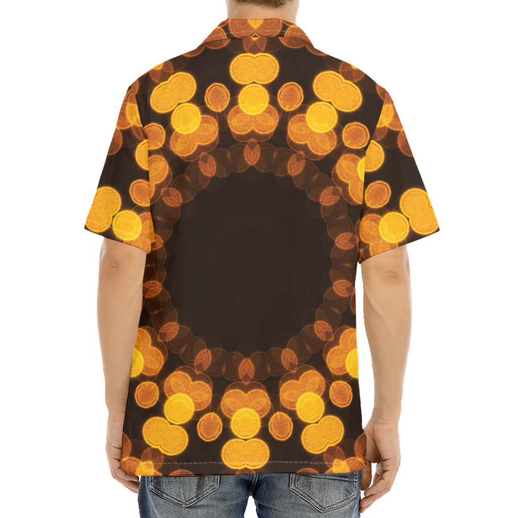 Yellow Spot Kaleidoscope Print Aloha Shirt
