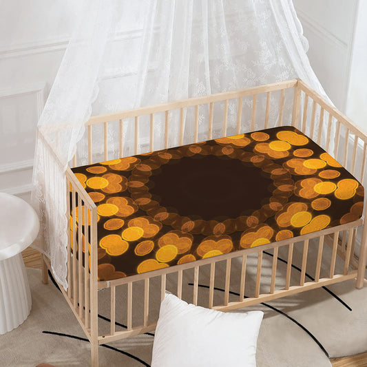 Yellow Spot Kaleidoscope Print Baby Crib Sheet