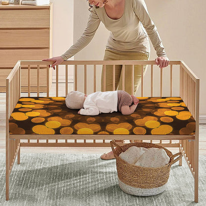 Yellow Spot Kaleidoscope Print Baby Crib Sheet
