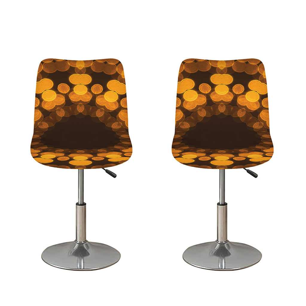 Yellow Spot Kaleidoscope Print Bar Stool Covers