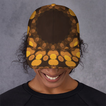 Yellow Spot Kaleidoscope Print Baseball Cap