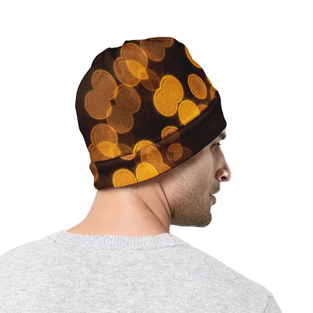 Yellow Spot Kaleidoscope Print Beanie