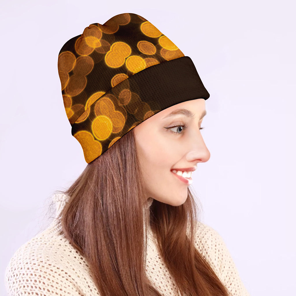 Yellow Spot Kaleidoscope Print Beanie