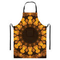 Yellow Spot Kaleidoscope Print Bib Apron With Pocket