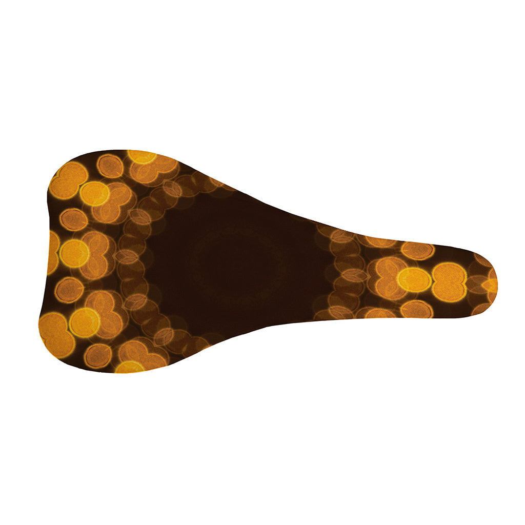 Yellow Spot Kaleidoscope Print Bicycle Seat Cover
