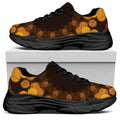 Yellow Spot Kaleidoscope Print Black Chunky Shoes