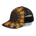Yellow Spot Kaleidoscope Print Black Mesh Trucker Cap