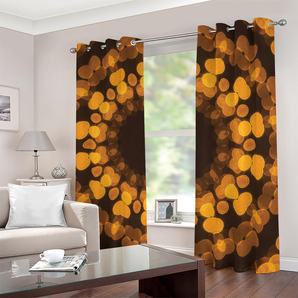 Yellow Spot Kaleidoscope Print Blackout Grommet Curtains