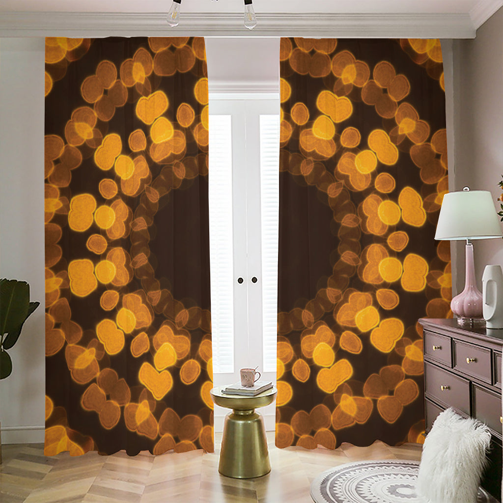 Yellow Spot Kaleidoscope Print Blackout Pencil Pleat Curtains