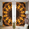 Yellow Spot Kaleidoscope Print Dimout Pencil Pleat Curtains