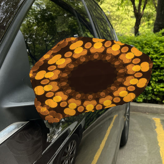 Yellow Spot Kaleidoscope Print Car Side Mirror Covers