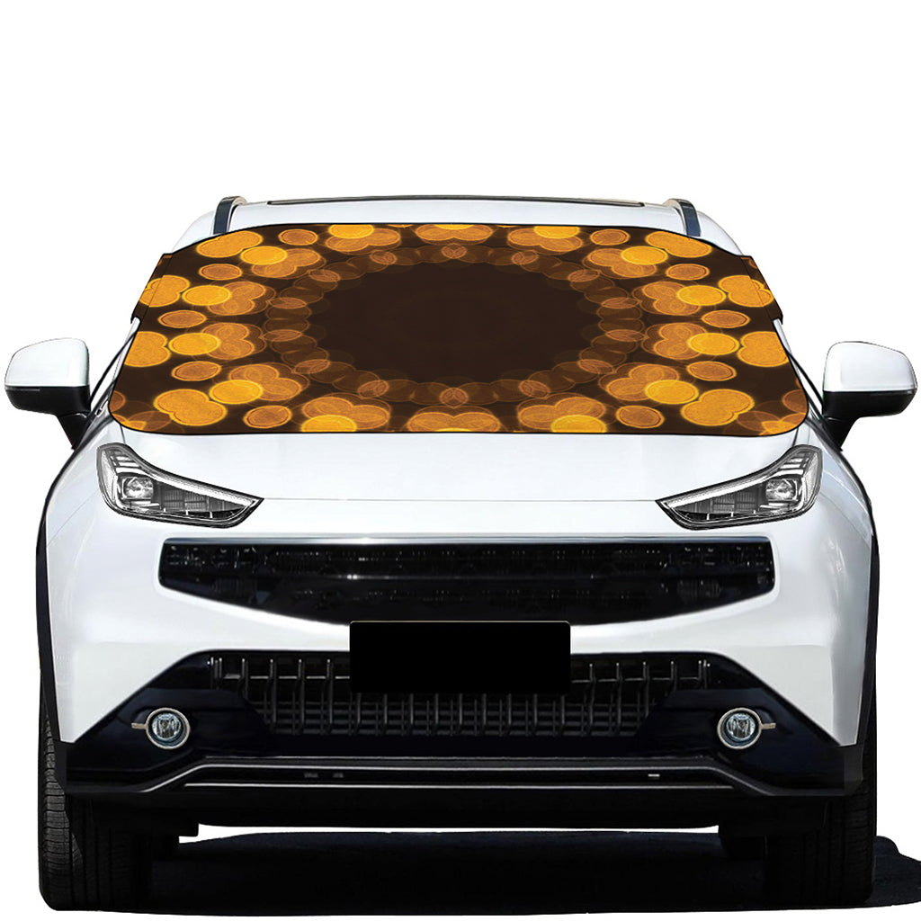 Yellow Spot Kaleidoscope Print Car Windshield Snow Cover
