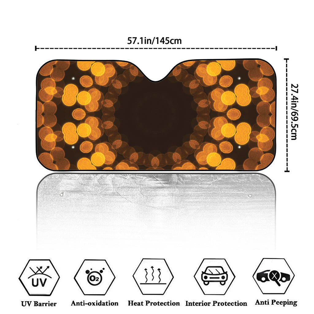 Yellow Spot Kaleidoscope Print Car Windshield Sun Shade