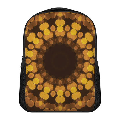 Yellow Spot Kaleidoscope Print Casual Backpack
