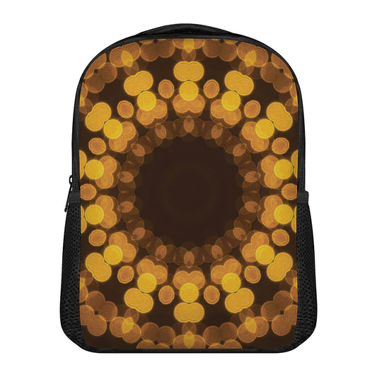 Yellow Spot Kaleidoscope Print Casual Backpack