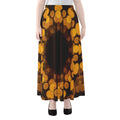 Yellow Spot Kaleidoscope Print Chiffon Maxi Skirt