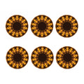 Yellow Spot Kaleidoscope Print Coaster Set