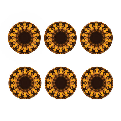 Yellow Spot Kaleidoscope Print Coaster Set