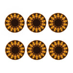 Yellow Spot Kaleidoscope Print Coaster Set