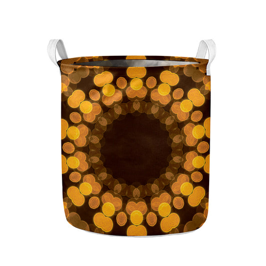 Yellow Spot Kaleidoscope Print Collapsible Laundry Basket