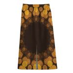 Yellow Spot Kaleidoscope Print Cotton Front Slit Maxi Skirt