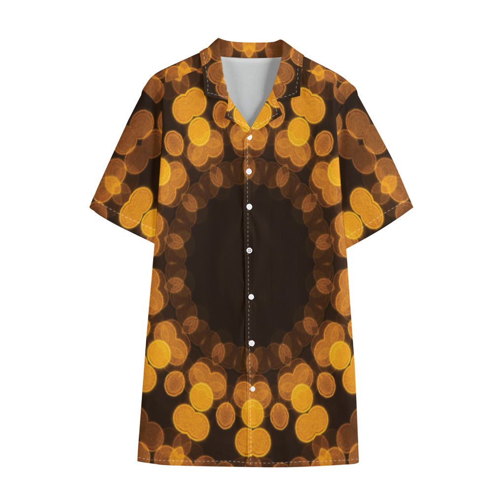 Yellow Spot Kaleidoscope Print Cotton Hawaiian Shirt