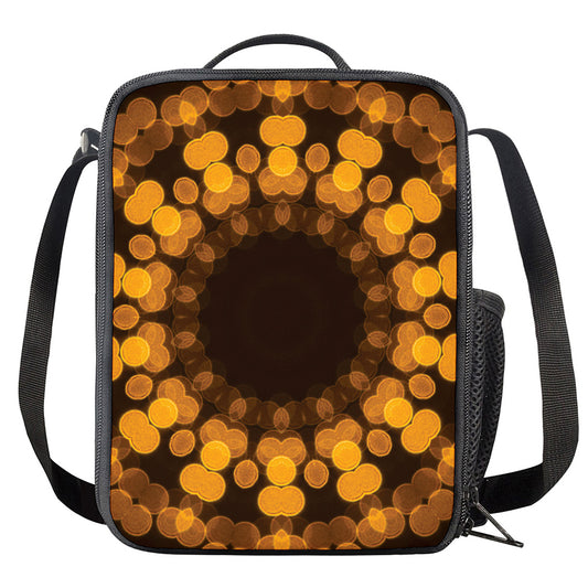 Yellow Spot Kaleidoscope Print Crossbody Lunch Bag