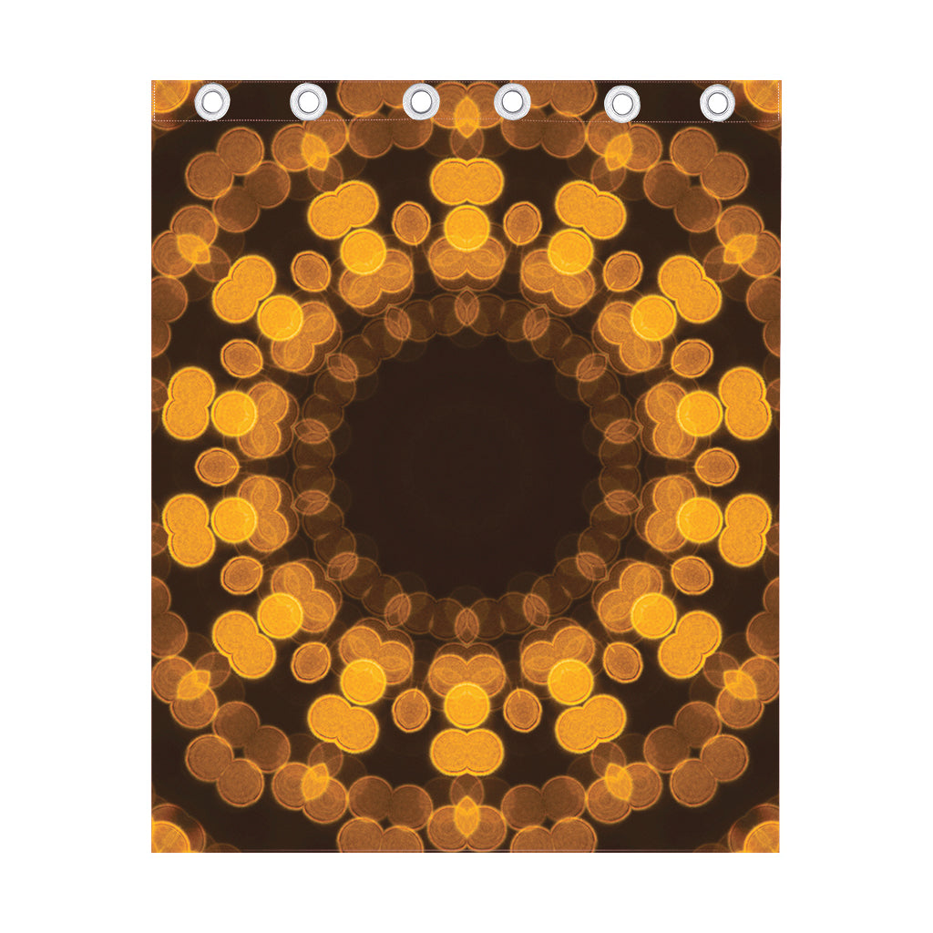 Yellow Spot Kaleidoscope Print Curtain