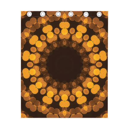 Yellow Spot Kaleidoscope Print Curtain