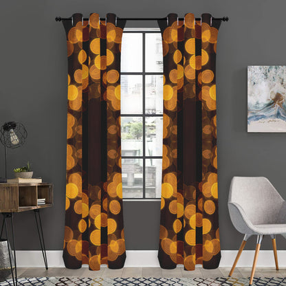 Yellow Spot Kaleidoscope Print Curtain