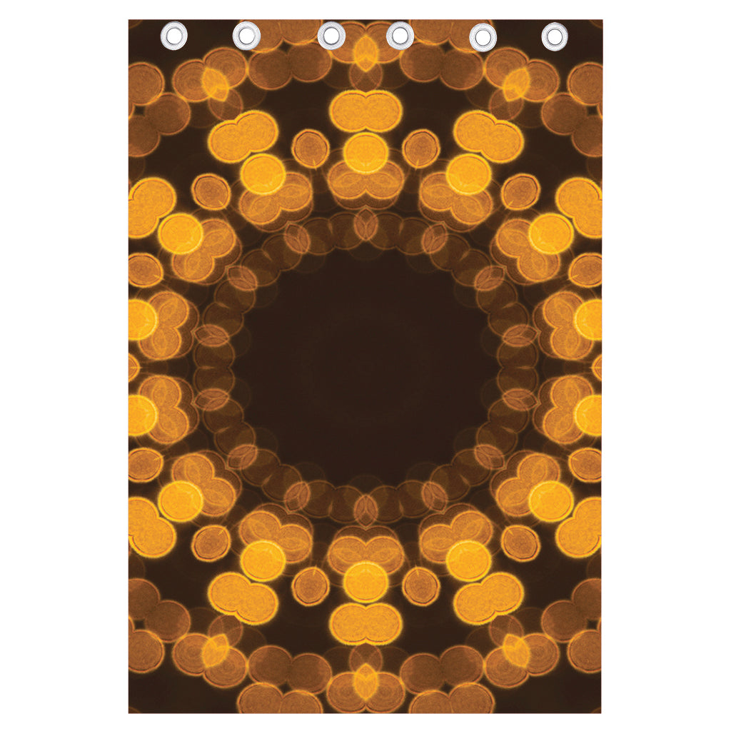 Yellow Spot Kaleidoscope Print Curtain