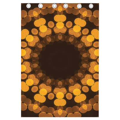 Yellow Spot Kaleidoscope Print Curtain