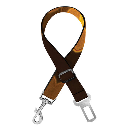 Yellow Spot Kaleidoscope Print Dog Seat Belt