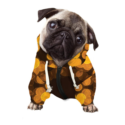 Yellow Spot Kaleidoscope Print Dog Zip Up Hoodie
