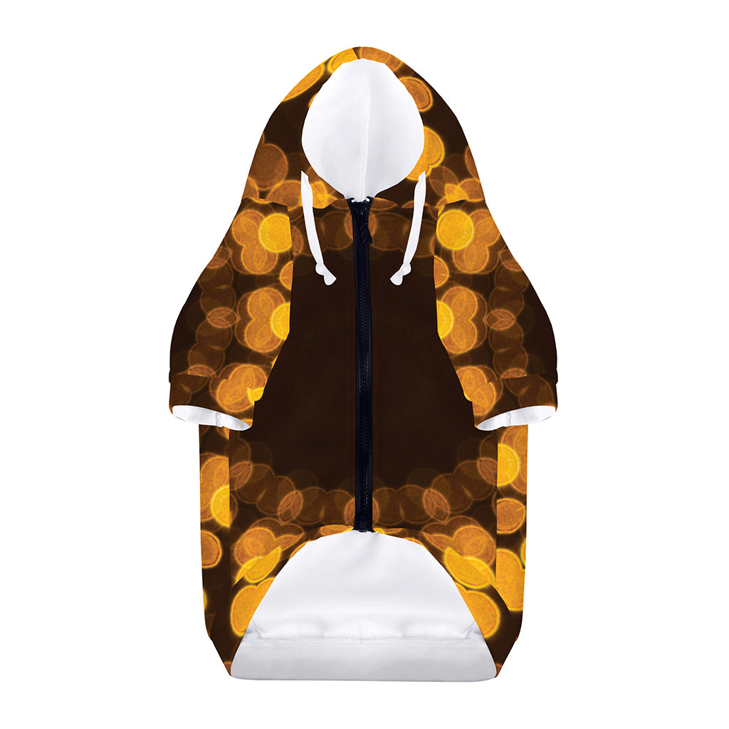 Yellow Spot Kaleidoscope Print Dog Zip Up Hoodie