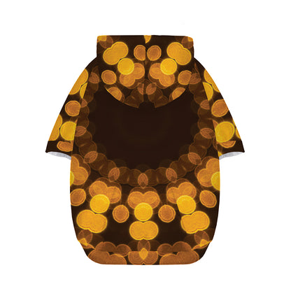 Yellow Spot Kaleidoscope Print Dog Zip Up Hoodie