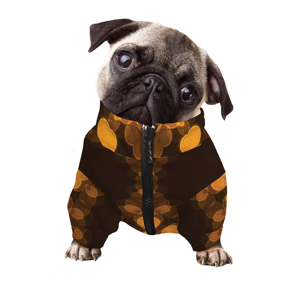 Yellow Spot Kaleidoscope Print Dog Zip Up Jacket