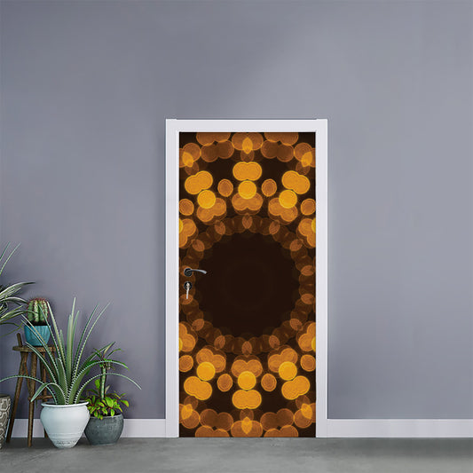 Yellow Spot Kaleidoscope Print Door Sticker
