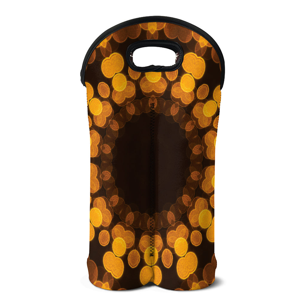 Yellow Spot Kaleidoscope Print Double Neoprene Wine Tote