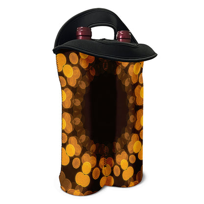 Yellow Spot Kaleidoscope Print Double Neoprene Wine Tote