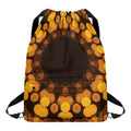 Yellow Spot Kaleidoscope Print Drawstring Backpack