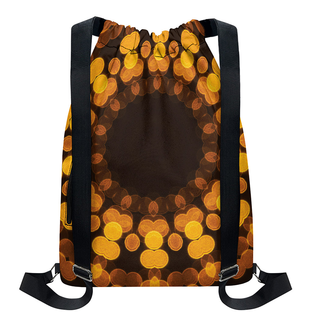 Yellow Spot Kaleidoscope Print Drawstring Backpack