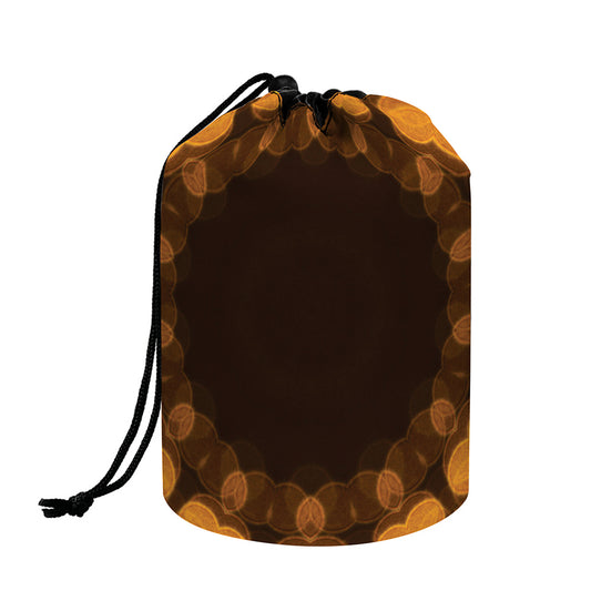 Yellow Spot Kaleidoscope Print Drawstring Makeup Bag